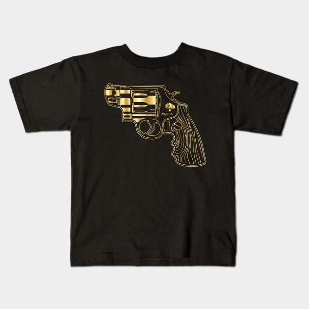 GOLD GUN Kids T-Shirt by janvimar